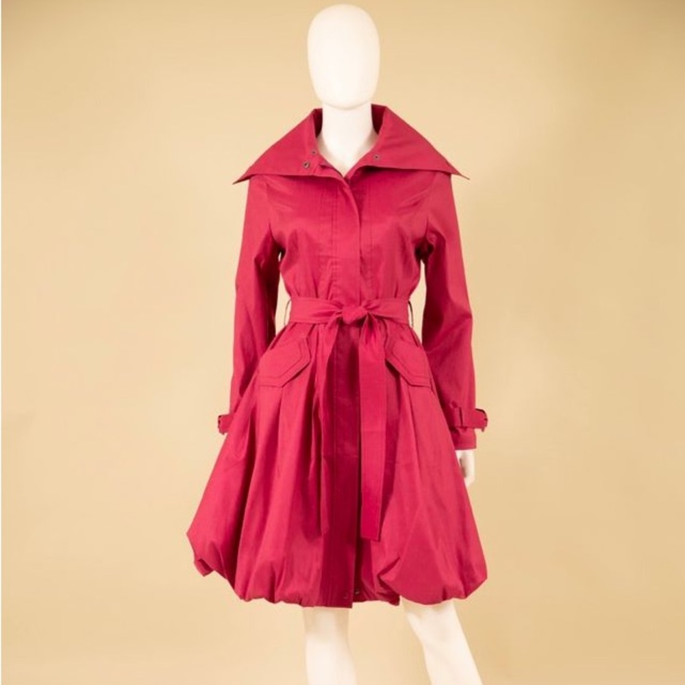 Samuel dong red bubble trench coat